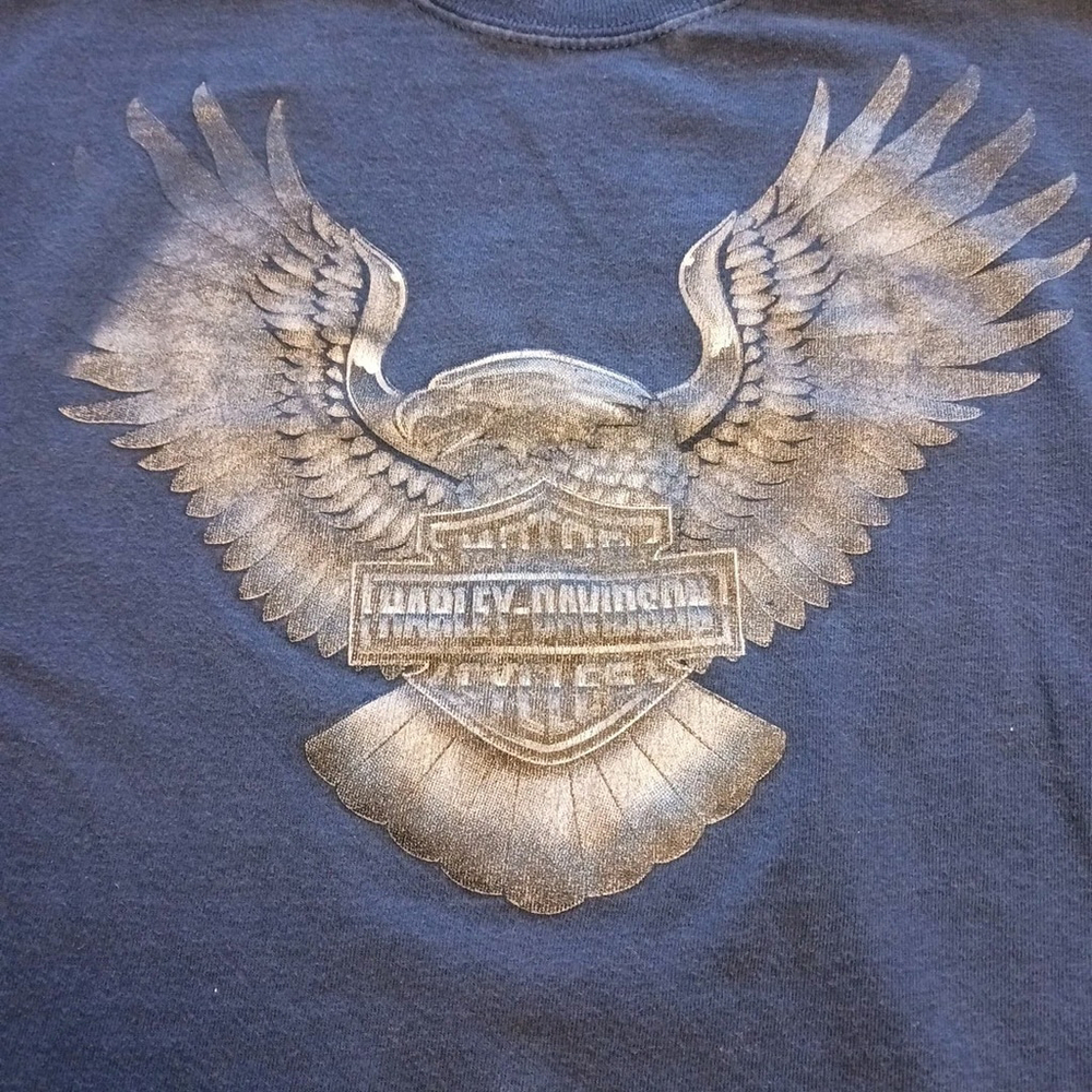 Harley Davidson Vintage Motorcycle T-Shirt Navy Blue Men's Large